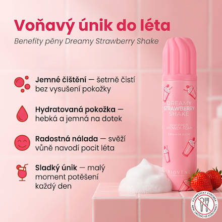 sprchová pěna Dreamy Strawberry Shake BIOVÈNE BARCELONA