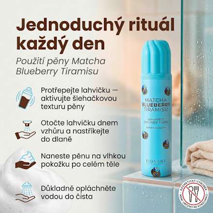 sprchová pěna Matcha Blueberry Tiramisu BIOVÈNE BARCELONA