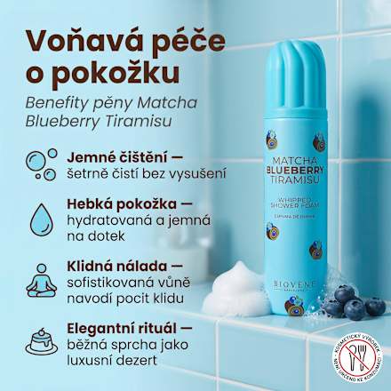 sprchová pěna Matcha Blueberry Tiramisu BIOVÈNE BARCELONA