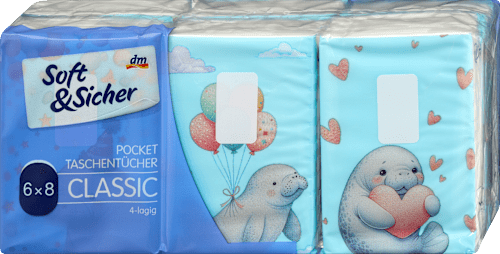 papírové kapesníky 4vrstvé 6x8 Soft&Sicher