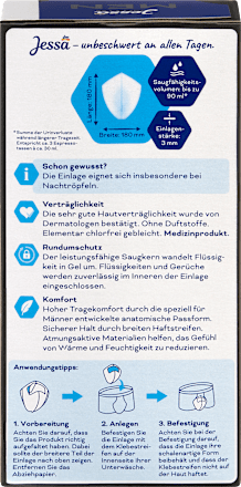 Men Einlagen Inkontinenz Level 1 Leicht Jessa DISKRET