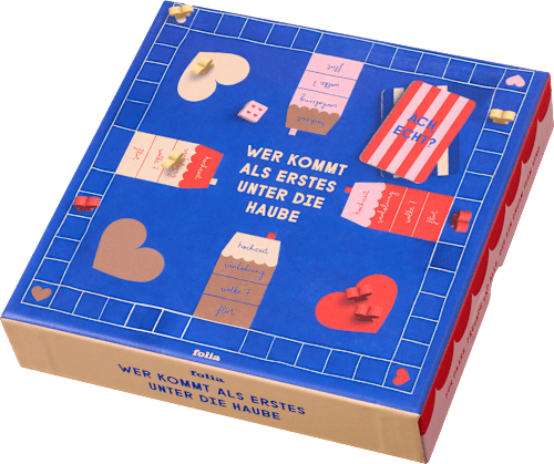 Brettspiel "Wer kommt als Erstes unter die Haube" (16x31x5,5 cm) folia
