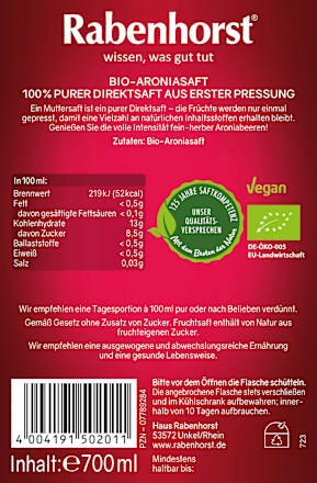 Direktsaft, Aronia Rabenhorst