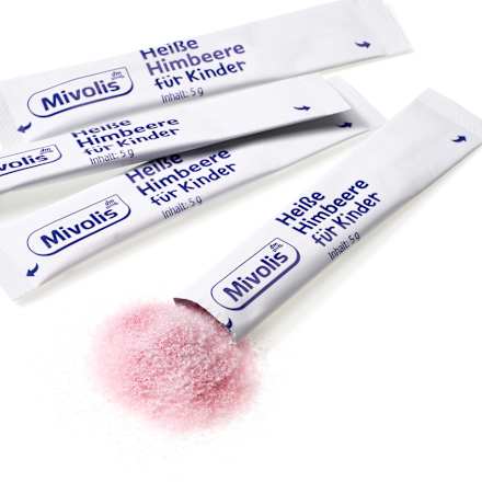 Kindergetränk, Heiße Himbeere (20 Sticks), ab 7 Jahren Mivolis