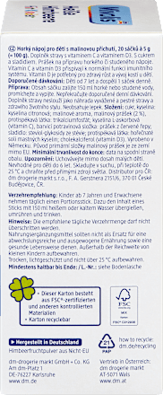 Kindergetränk, Heiße Himbeere (20 Sticks), ab 7 Jahren Mivolis