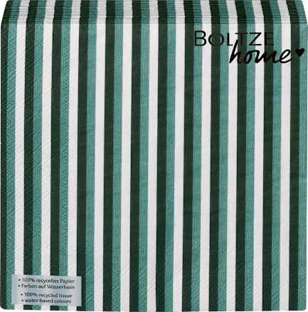 Serviette, gestreift grün (30x30 cm) BOLTZE