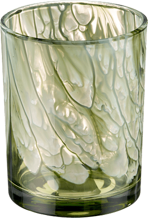 Windlicht aus Glas, marmoriert dunkelgrün (9x12,5 cm) BOLTZE
