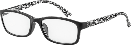 Fertig-Lesebrille schwarz/Muster +1,00 Visiomax
