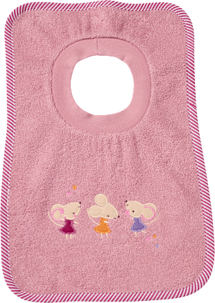 Lätzchen mit Mäuse-Applikation, rosa ALANA