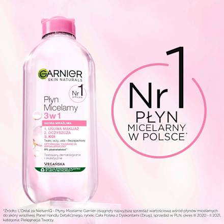 Płyn micelarny 3w1 dla skóry wrażliwej GARNIER