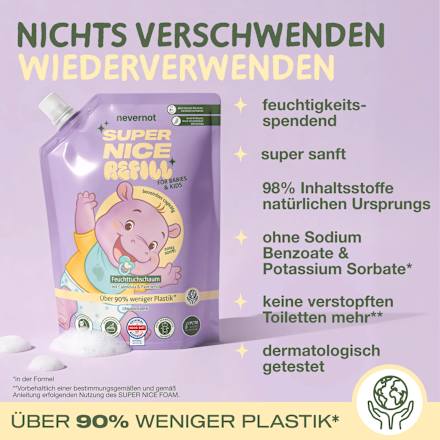 Feuchttuchschaum, Nachfüllpack nevernot