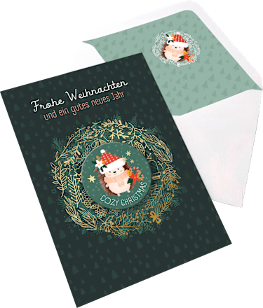 Grußkarte Weihnachten Magnet Igel CACTUS
