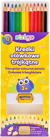 Creioane colorate cu ascuțitoare 12 culori
 Strigo