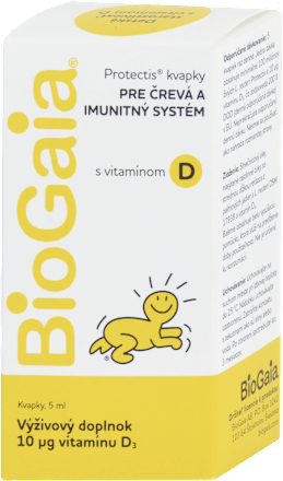 Kvapky pre črevá a imunitný systém s vitamínom D Protectis BioGaia