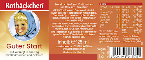 Minisaft Guter Start, Probiergröße Rotbäckchen