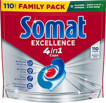 Kapsule za strojno pranje posuđa Excellence 4u1 Somat