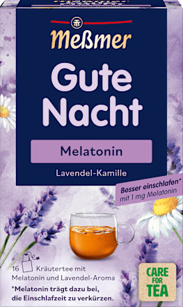 Kräutertee, Gute Nacht mit Melatonin (16 Beutel) Meßmer