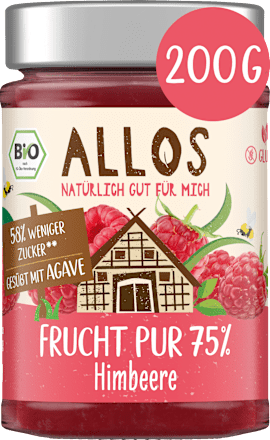Fruchtaufstrich Himbeere Frucht Pur 75% ALLOS