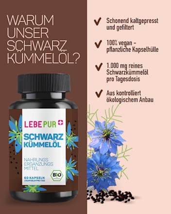 Schwarzkümmelöl Kapseln Lebepur
