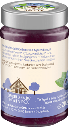 Fruchtaufstrich Heidelbeere Frucht Pur 75% ALLOS