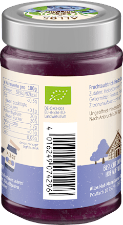 Fruchtaufstrich Heidelbeere Frucht Pur 75% ALLOS