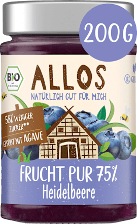 Fruchtaufstrich Heidelbeere Frucht Pur 75% ALLOS