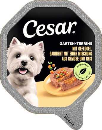 Nassfutter Hund Garten-Terrine mit Geflügel, Gemüse & Reis Cesar