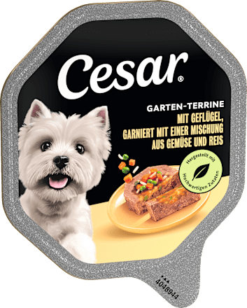 Nassfutter Hund Garten-Terrine mit Geflügel, Gemüse & Reis Cesar