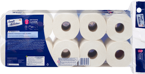 Toilettenpapier Classic 3-lagig (10x220 Blatt) Sanft&Sicher