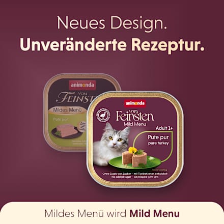 Nassfutter Katze Pute pur, mildes Menü animonda VOM FEINSTEN