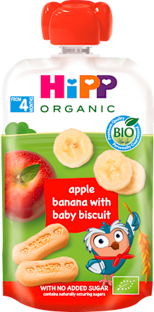 Hippis bio sadni žepek jabolko-banana-keks, od 4. meseca HiPP