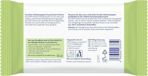 Feuchtes Toilettenpapier Ultra-Sensitiv HiPP Babysanft