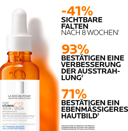 LA ROCHE-POSAY Pure Vitamin C12 Serum, Anti-Falten Serum Konzentrat LA ROCHE-POSAY