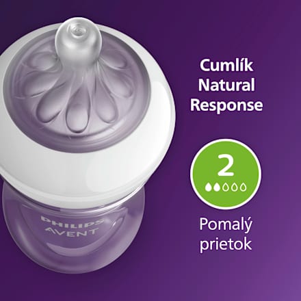 Dojčenská fľaša Natural Response, 125ml - 0-3m PHILIPS AVENT