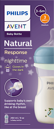 Dojčenská fľaša Natural Response Nighttime, 260ml - 3-6m PHILIPS AVENT