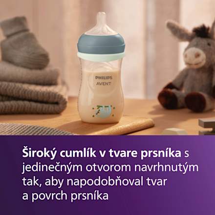 Dojčenská fľaša Natural Response Nighttime, 260ml - 3-6m PHILIPS AVENT