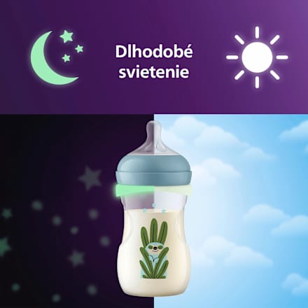 Dojčenská fľaša Natural Response Nighttime, 260ml - 3-6m PHILIPS AVENT