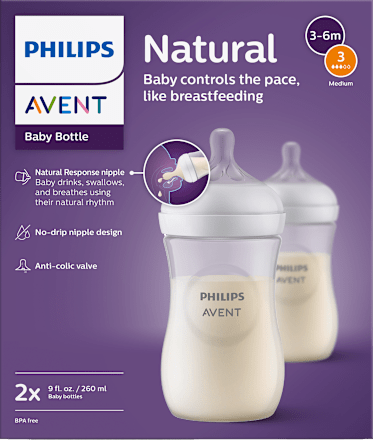 Dojčenská fľaša Natural Response, 260 ml - 3-6m PHILIPS AVENT