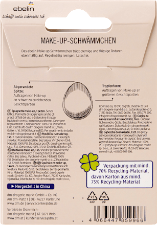 Spugnetta piatta per il make-up assort. ebelin