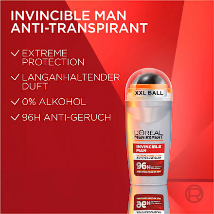 Antitranspirant Deo Roll-on Invincible L'ORÉAL PARiS MEN EXPERT
