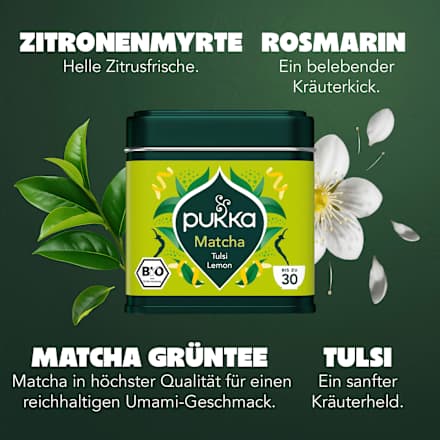 Grüner Tee Matcha, Tulsi Lemon pukka