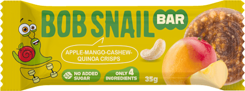 ovocná tyčinka jablko–mango s kešu a quinoou Bob Snail