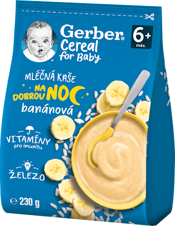 Cereal mléčná kaše banánová na dobrou noc, 6m+ Gerber Cereal