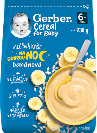 Cereal mléčná kaše banánová na dobrou noc, 6m+ Gerber Cereal
