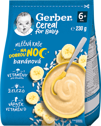 Cereal mléčná kaše banánová na dobrou noc, 6m+ Gerber Cereal