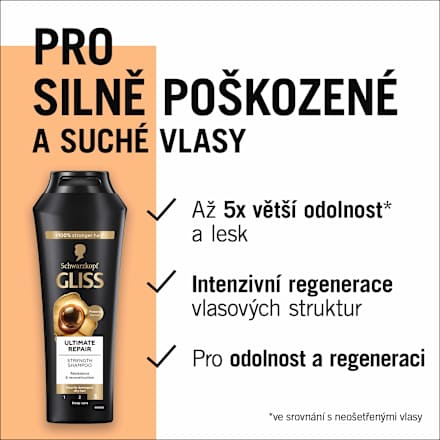 Ultimate Repair šampon na vlasy velké balení Schwarzkopf GLISS