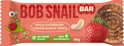 ovocná tyčinka jablko-jahoda s kešu a quinoou Bob Snail
