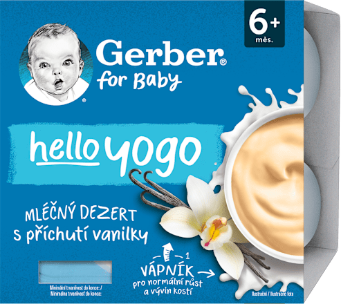 hello yogo mléčný dezert s příchutí vanilky 4x100g Gerber