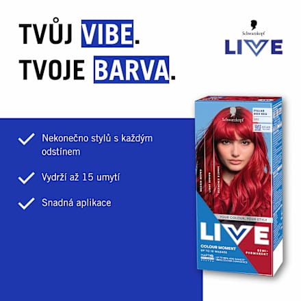 LIVE barva na vlasy Pillar box Red 92 Schwarzkopf LIVE