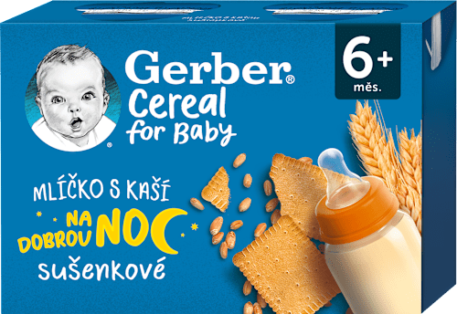 cereal mlíčko s kaší na dobrou noc sušenkové 2x200ml Gerber Cereal